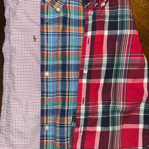 3 Ralph Lauren youth boy Red and Blue Plaid Button Down Shirt